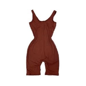 Basic-ally Tank Romper Red bean